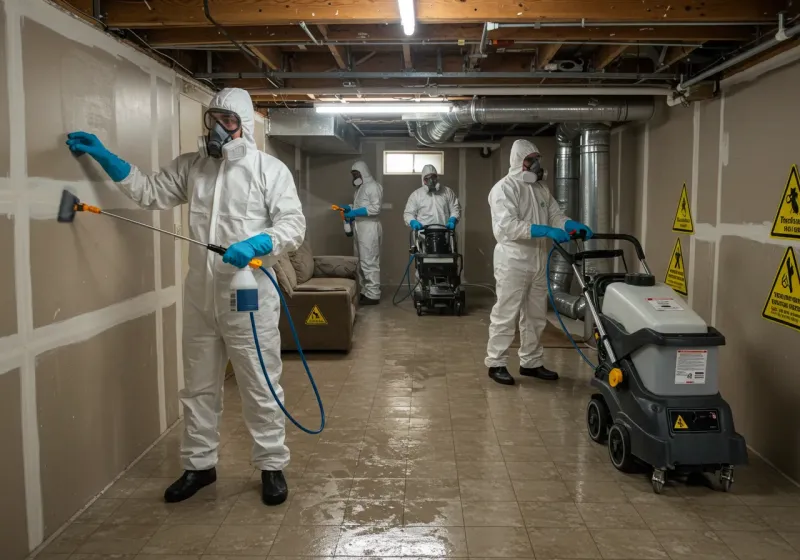 Basement Moisture Removal and Structural Drying process in Silver Ridge, NJ